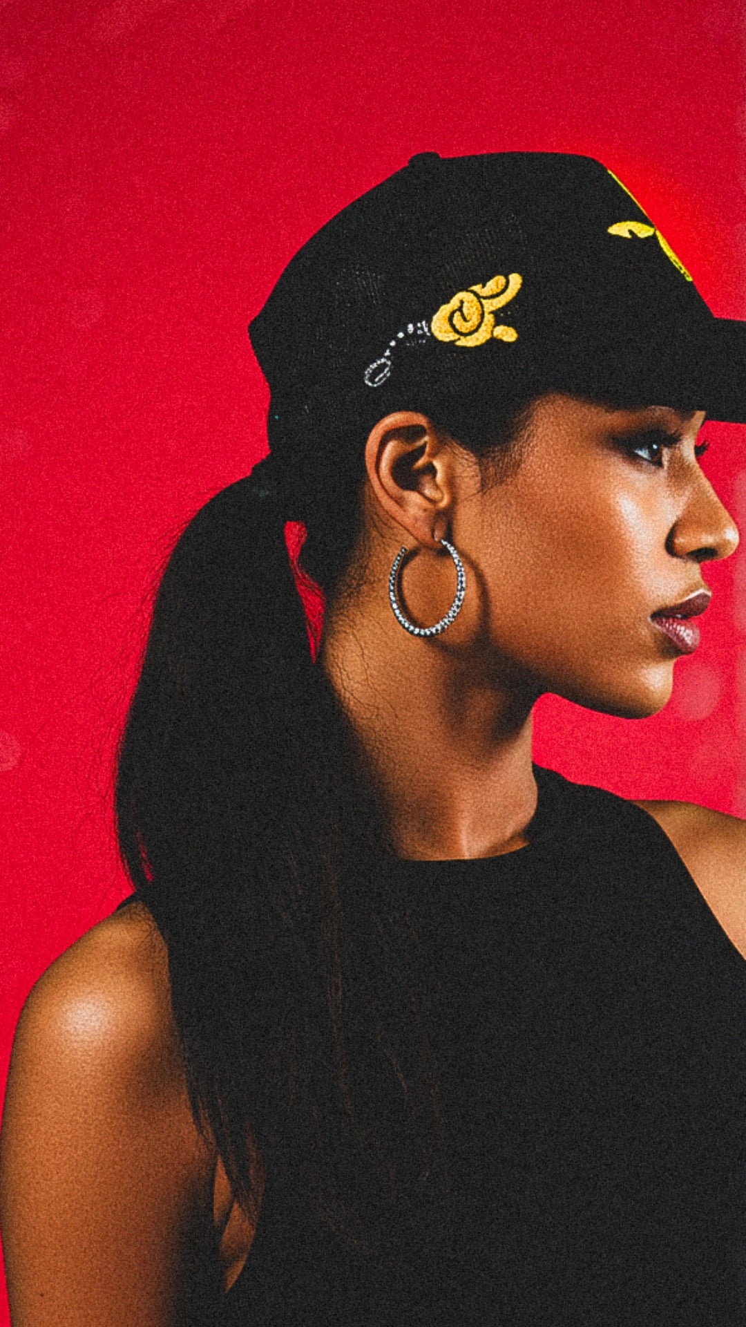 Unlucky Trucker Hat, black, side view